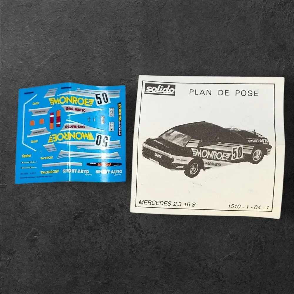 Solido 1:43 Mercedes 190E 16S Monroe Racing Diecast 1983 France w/ Decals